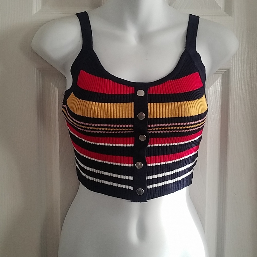 Striped ribbed crop top